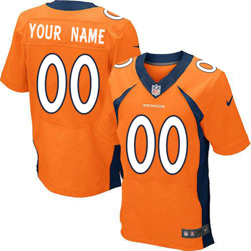 Men's Elite Nike Jersey Orange Home - Customized NFL Denver Broncos